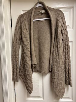 St. John's Bay Taupe Cable Knit Open Cardigan