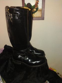Chippewa Baden Trooper Tall Moto Black Leather Steel Toe Boots #71418  Men's Size 10.5D $100.00