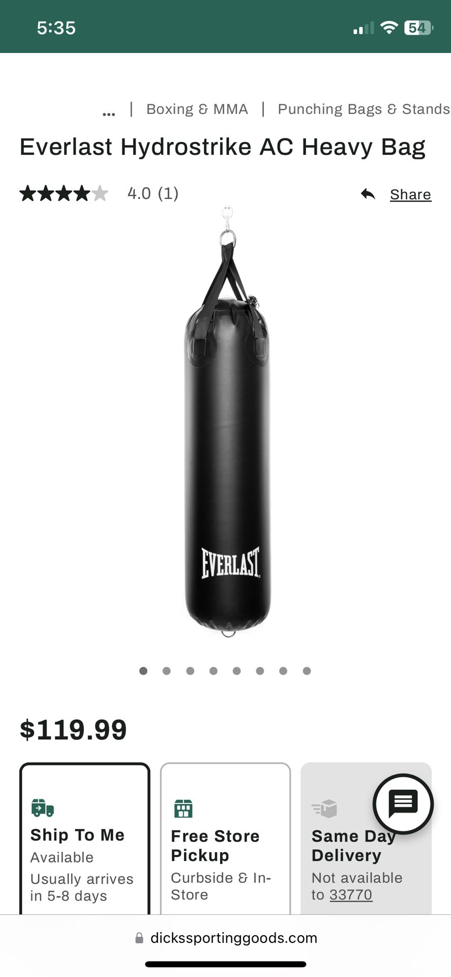 Everlast Punching Bag -Fight -MMA-UFC