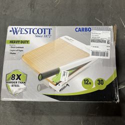 Westcott CarboTitanium Guillotine Trimmer, 12", White & Green