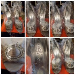 Ivanka TRUMP GRAY SATIN HEELS BRAND NEW IN BOX SIZE 10 WOMEN 