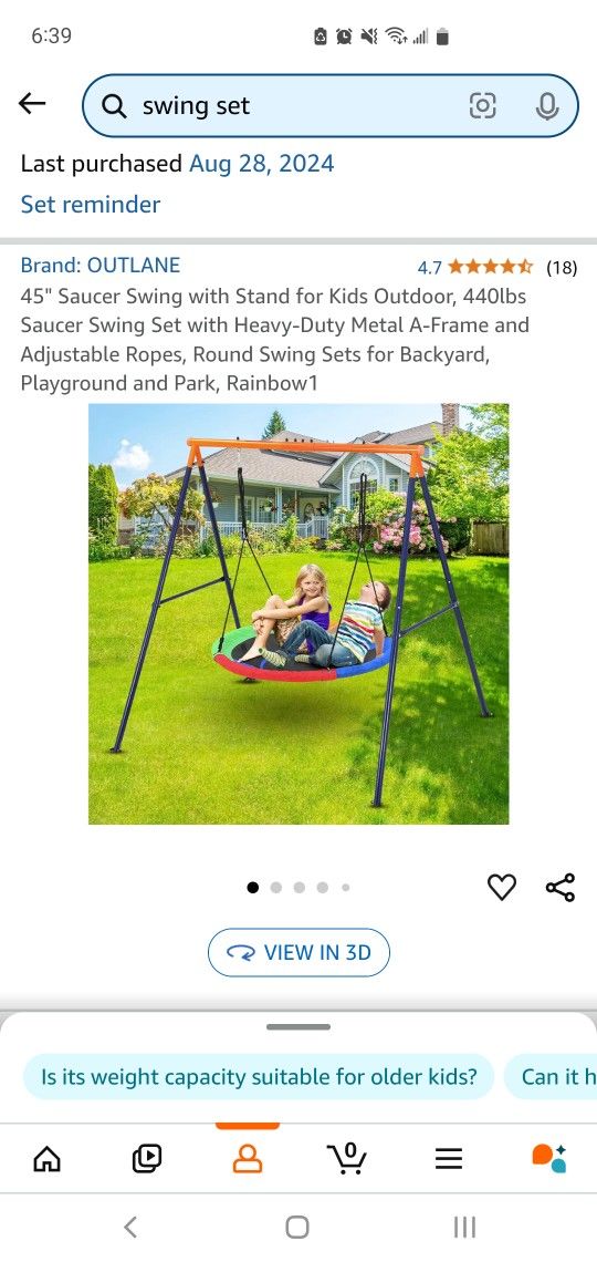 Saucer Swing With Stand