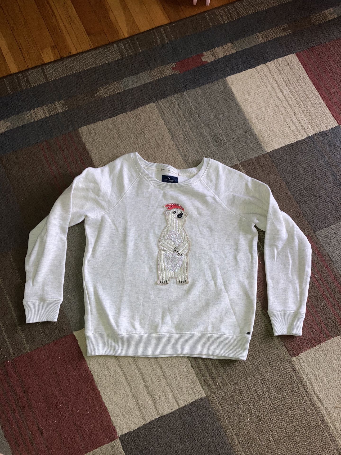 American Outfitters Sequin Polar Bear Sweatshirt