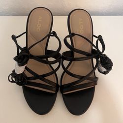ALDO black strappy heels