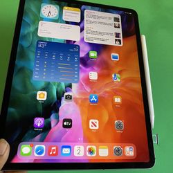 512GB Apple IPad Pro 12.9” 4th Generation (2020 Model/ Face ID/Liquid Retina ) WiFi + cellular (LTE/Unlocked) with Accessories(Apple pencil supported)