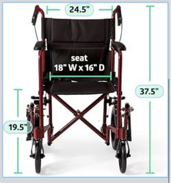 Folding Transport Wheelchair with Armrests