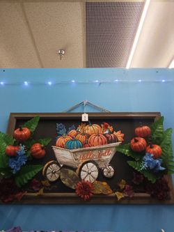 Hello Fall Pumpkin Wagon Wall Sign