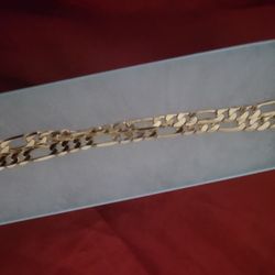 14k Goldp mens Figaro Necklace 24"