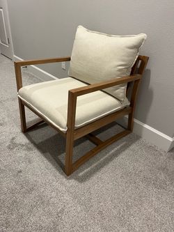 Wood Frame Accent Chair with Cushions