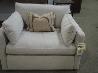 Kuka Oatmeal Chenille Oversized Chair-and-a-Half