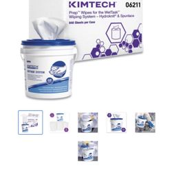 Clean Wipers for Disinfectants, Sanitizers,Solvents, 140/Roll, 6 Rolls/1 Bucket/CT