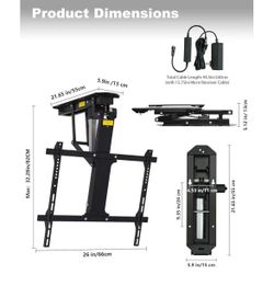 New-TOPSKY Electric Ceiling TV Mount with Remote, Motorized Drop Down TV Ceiling Mount for 32–70 Inch Flat & Curved TVs, Up to 88 lbs, VESA 600x400, F