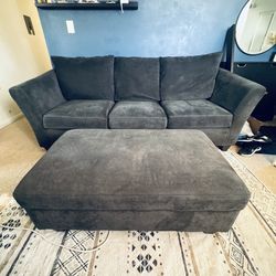 Gray Sofa Couch with storage Ottoman