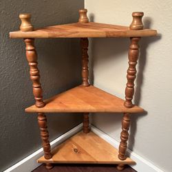 Adorable Small Vintage Corner DisplayShelf