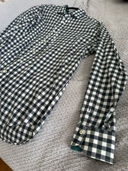 Thomas Dean Men's XL Gingham Checkered Long Sleeve Button-Up Shirt