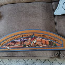 Love, Laughter & Friends Are Welcome Here Wooden Plaque