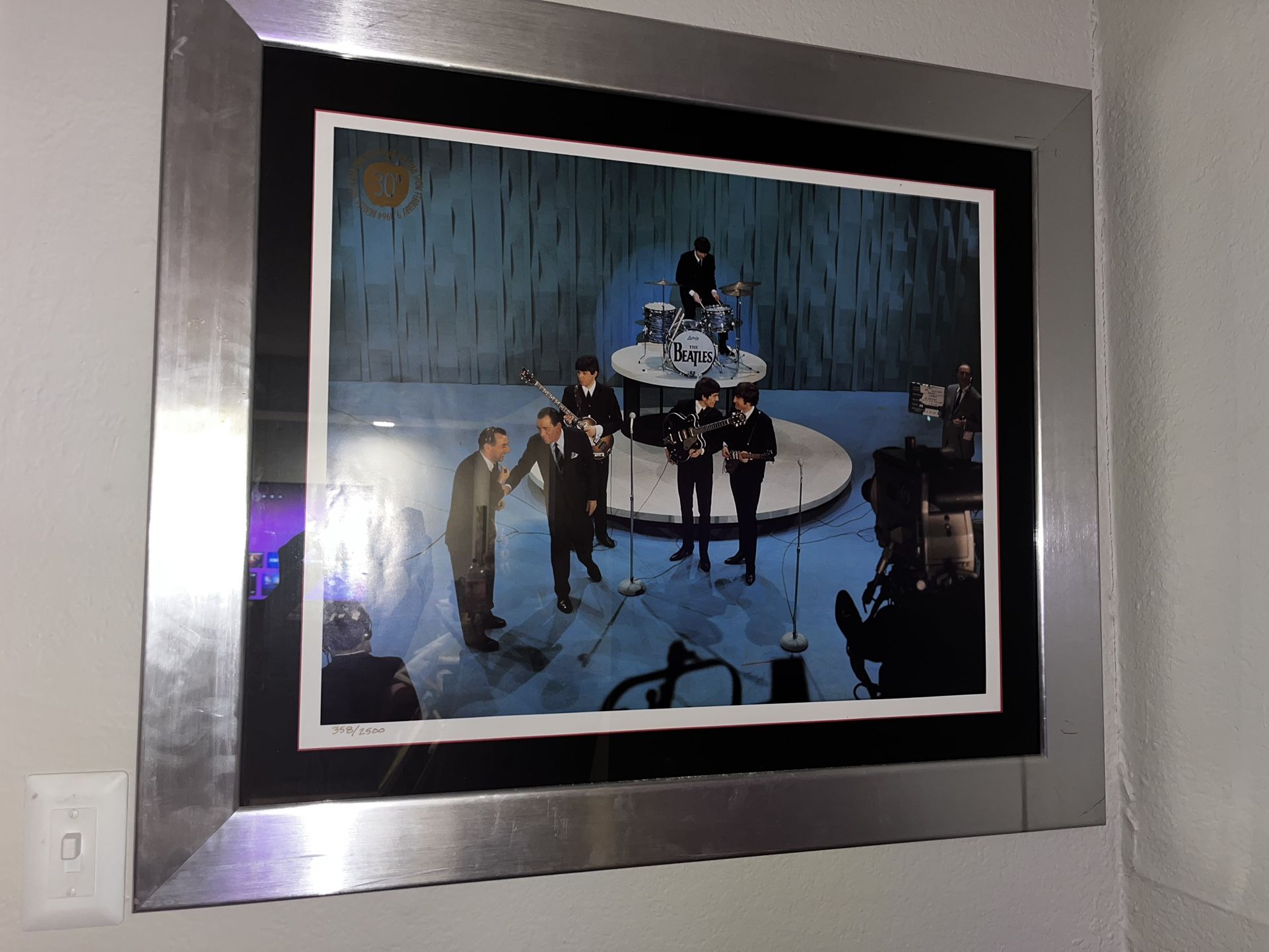 Framed Beatles Photo Ed Sullivan Show