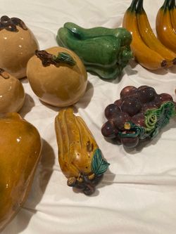 Glazed ceramic fruit