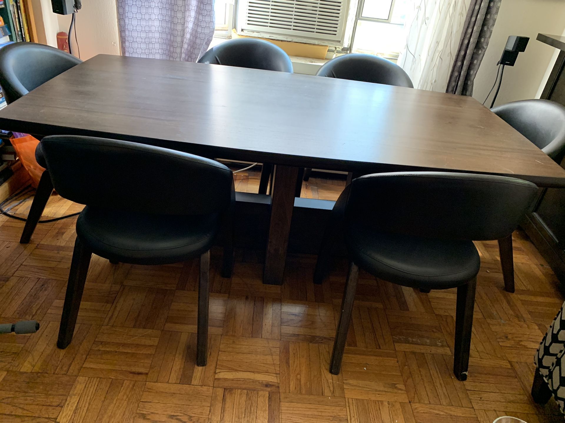 Six chairs dining room table
