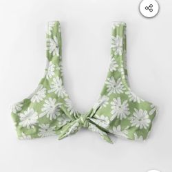 Green From Tie Bikini Top