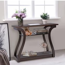 Console Table, Entryway Table with 3 Tier Storage Shelves, Narrow Long Sofa Table for Entryway, Living Room, Hallway, Couch, Foyer