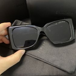  Womens Square Frame Black Sunglasses 