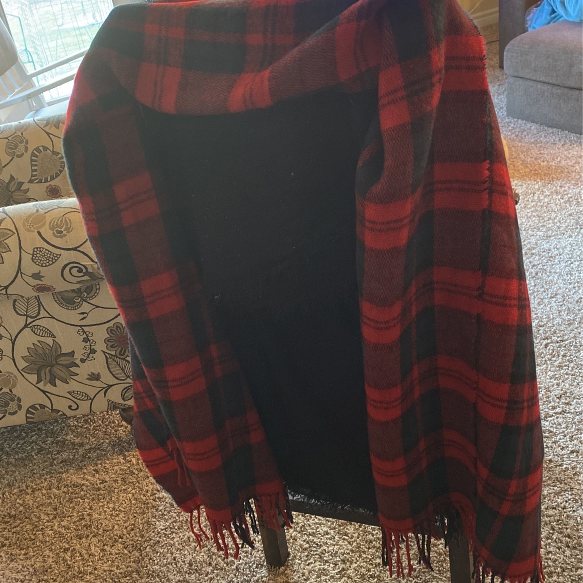 Red And Black Plaid Scarf