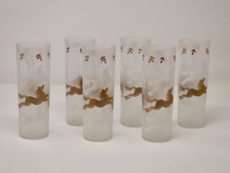 6 frosted Hurricane glasses . Moving out sale