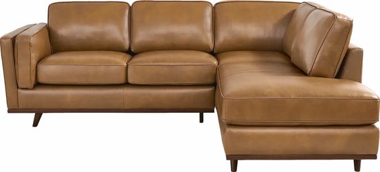 Duluth Caramel Sectional Leather Couch