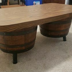 Farmhouse Barrel Furniture With Side Tables Lamps Coffee Table