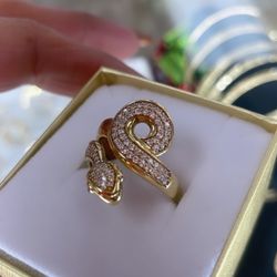 Anillo Serpiente En Oro 14k