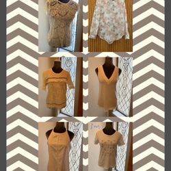 Lot Of 6 Neutral Women’s Summer Tops