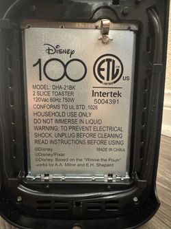 Limited edition Disney 100 Years Anniversary 2-slice toaster.