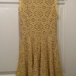 Yellow Patterned Dress, XS