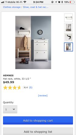 HEMNES Hat rack, white, 33 1/2 - IKEA