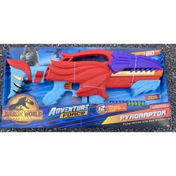 New Jurassic World  Pyroraptor Pump Action Clip-Fed Dart Blaster Gun 