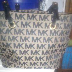 Michael Kors Large Black Monogram Tote Purse