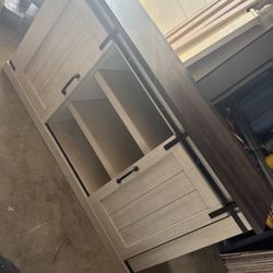 Farmhouse Sliding Barn Door TV Stand / Media Console