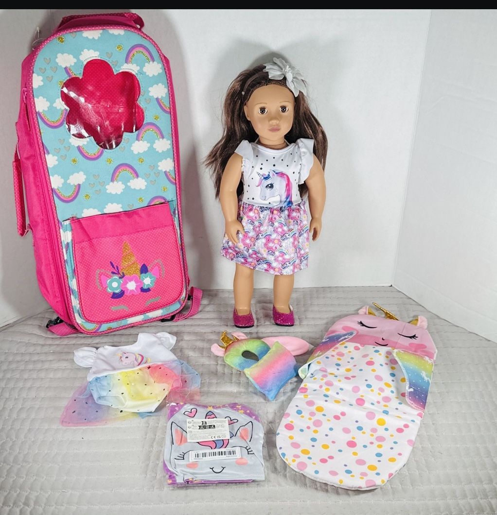 Our Generation Doll With Unicorn Accessories