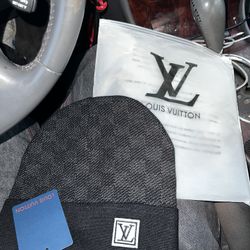LV Beanie Checkered Black
