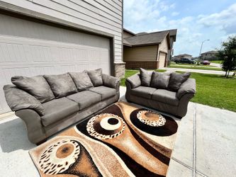 Plush Grey Sofa & Loveseat Set