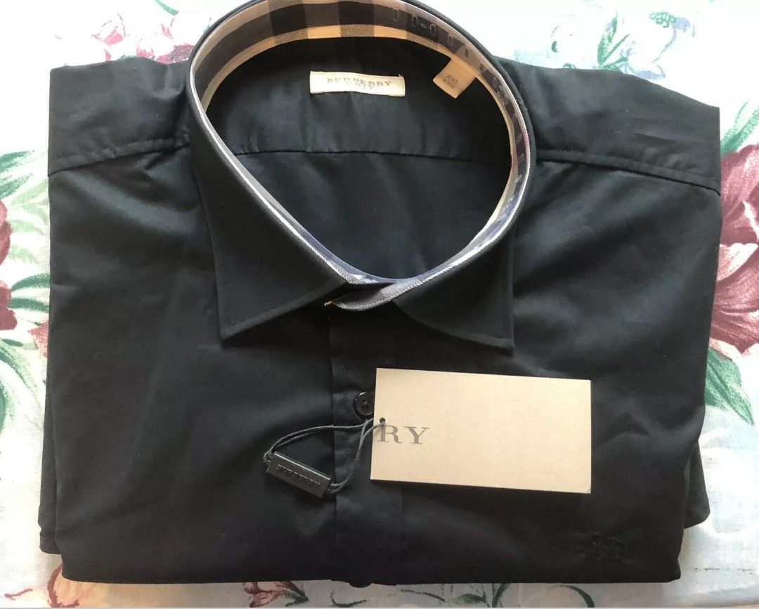 Man's Burberry Shirt XLT (black). Condition is new with tags.