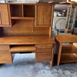 Desk, Hutch And Printer Table 
