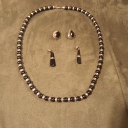Silver And Black Onyx Necklace Yes Sterling Silver And