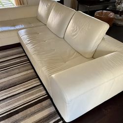 White Leather Sectional Couch