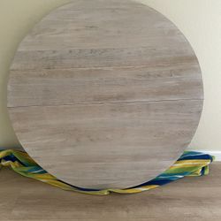 Vintage Extending Circular Oak Dinning Table Top 