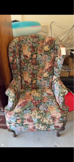 Floral Wingback Accent Chair