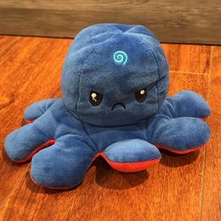 TeeTurtle Reversible Octopus Plushie Blue + Red