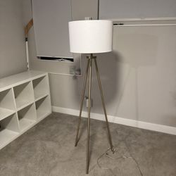 Gold And White Standing Floor Lamp