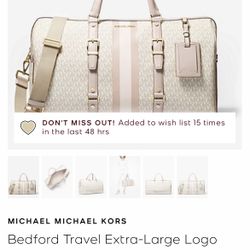 New Michael Kors Duffel Bag